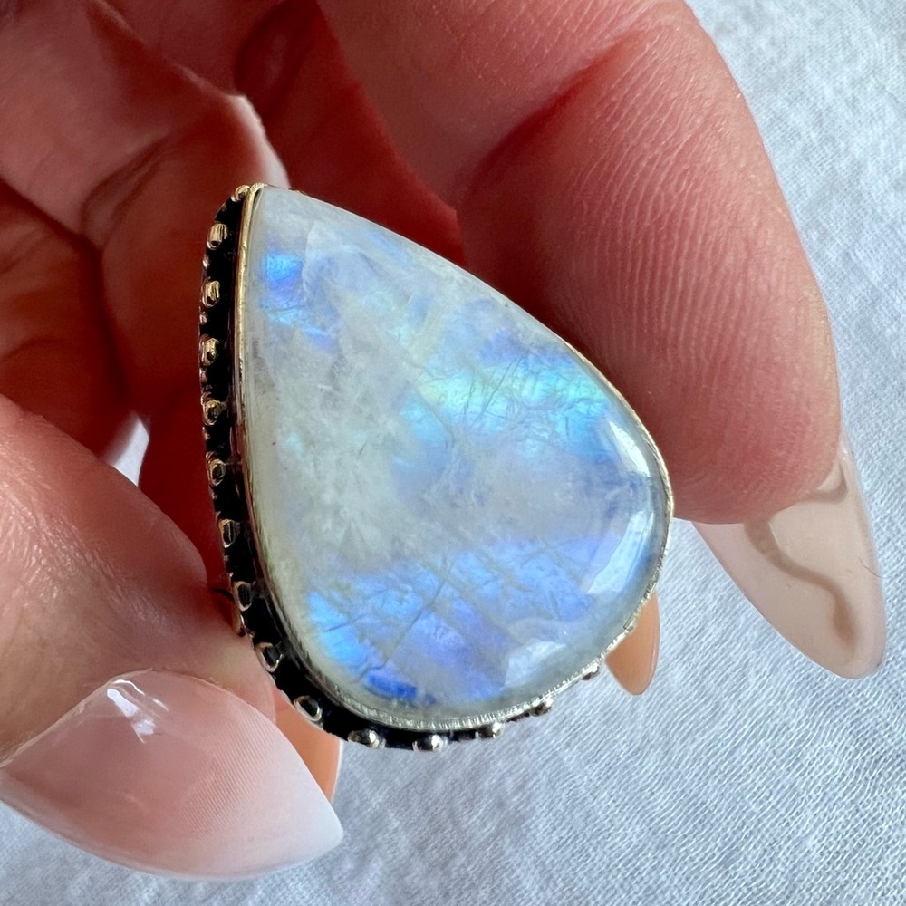 925 OMG Divinity FLASH MOONSTONE Ethereal Ring 7